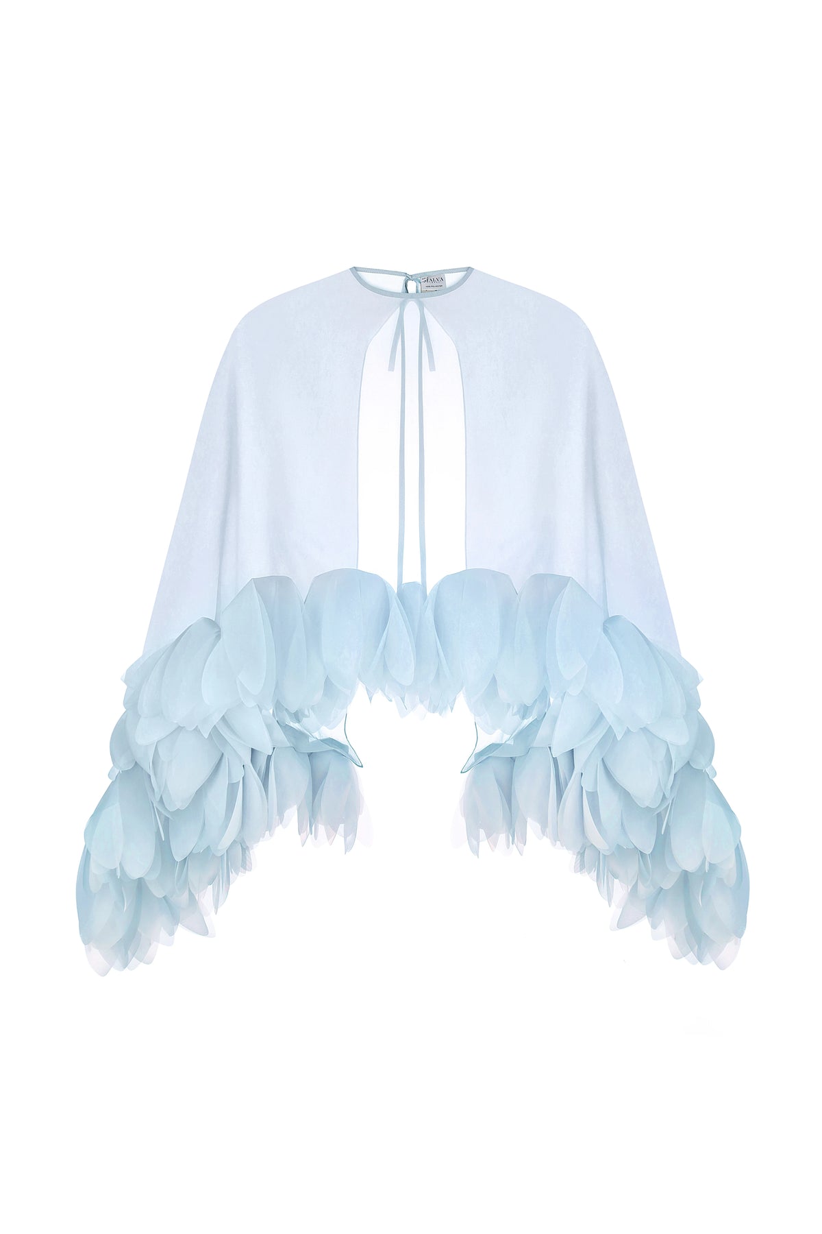 Sheer Petal Cape Top in Light Blue