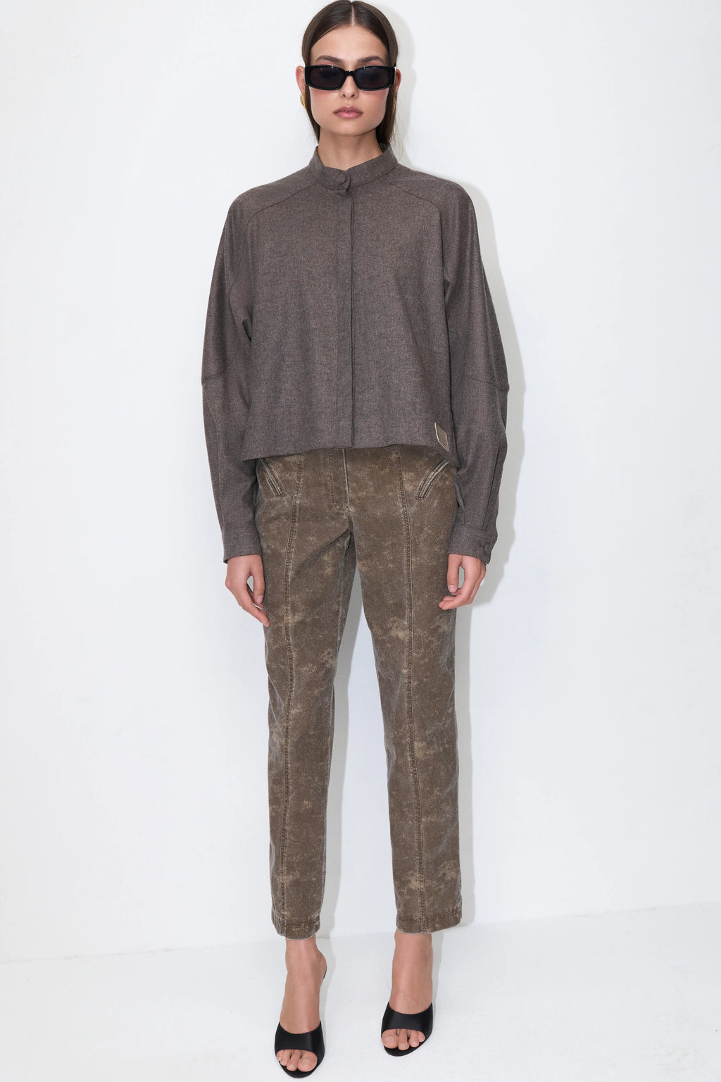 Clean Suiting Blouse in Brown