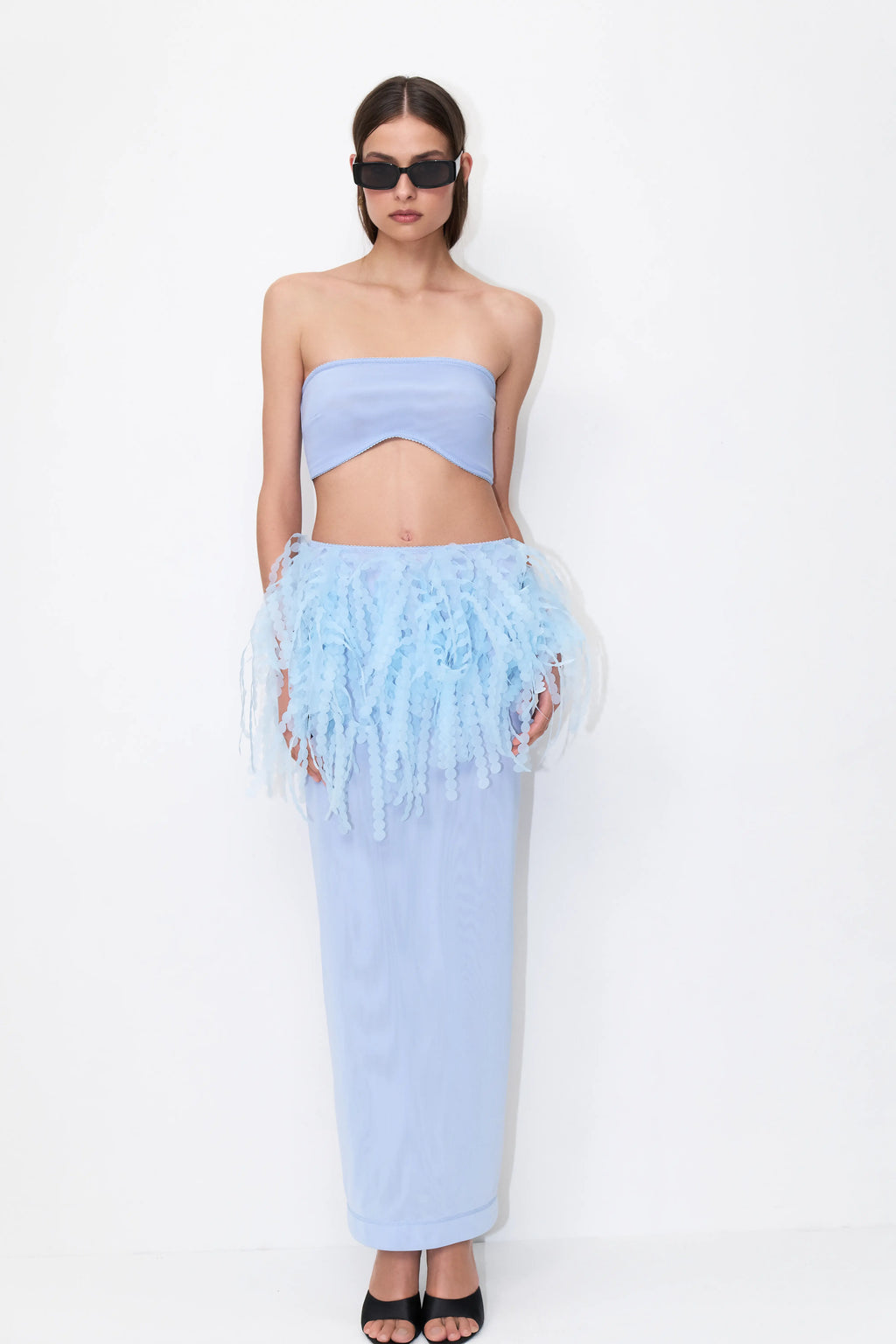 Sculpted Bandeau Top in Blue