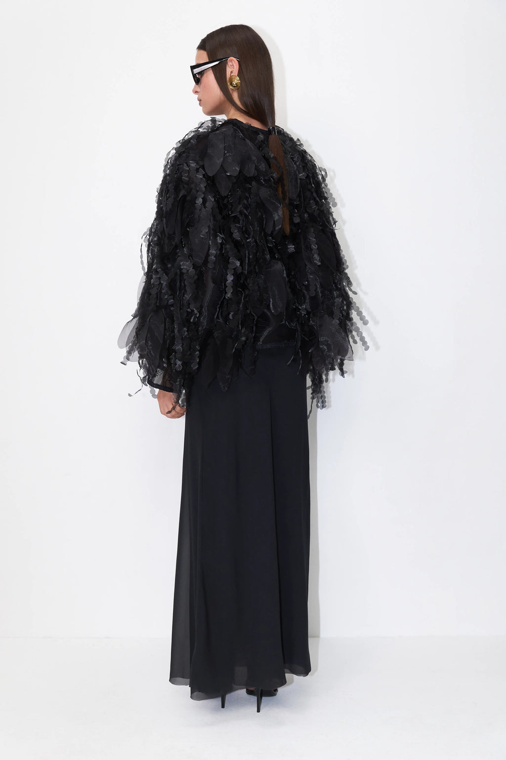 Fluid Silk Skirt in Black