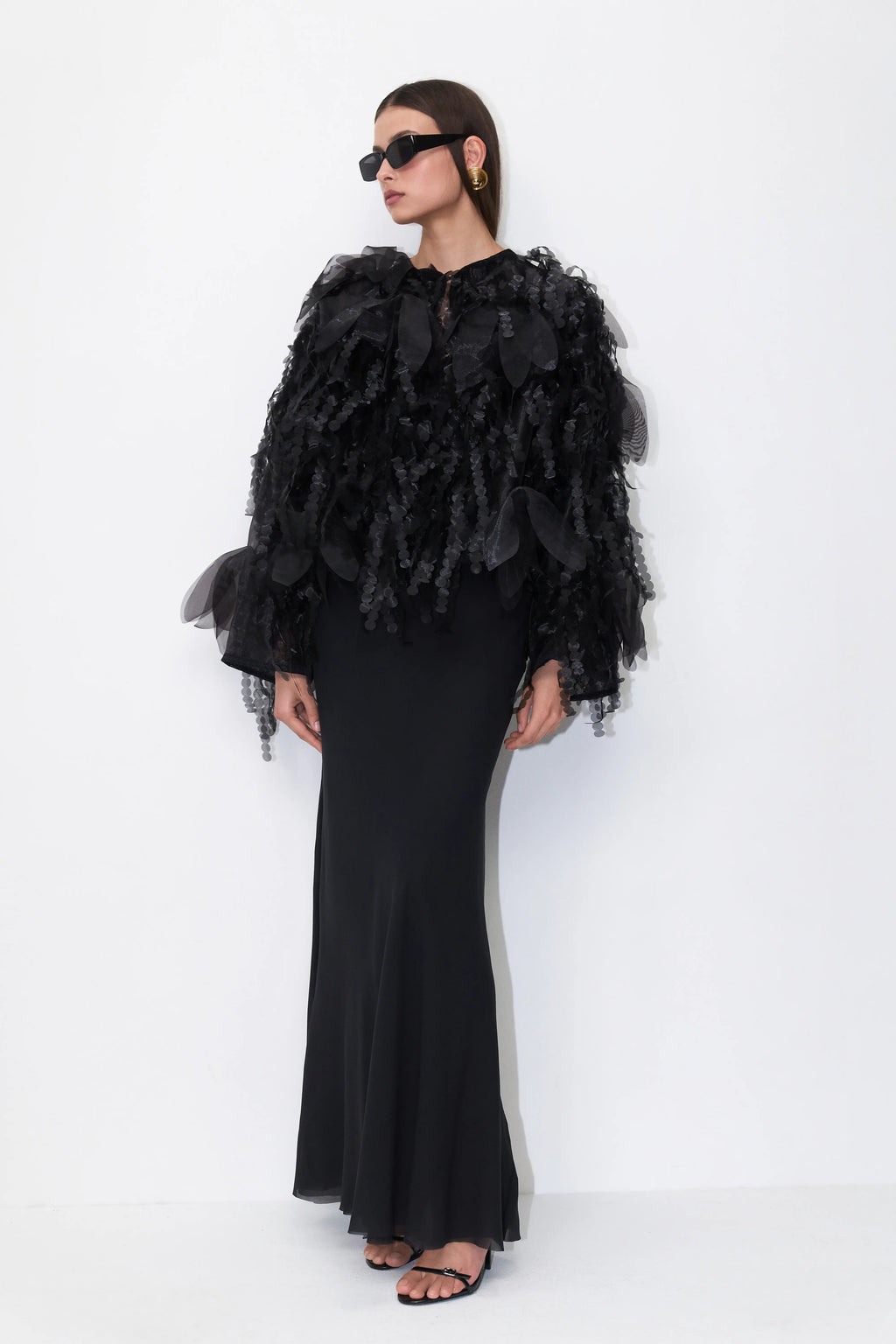 Fluid Silk Skirt in Black