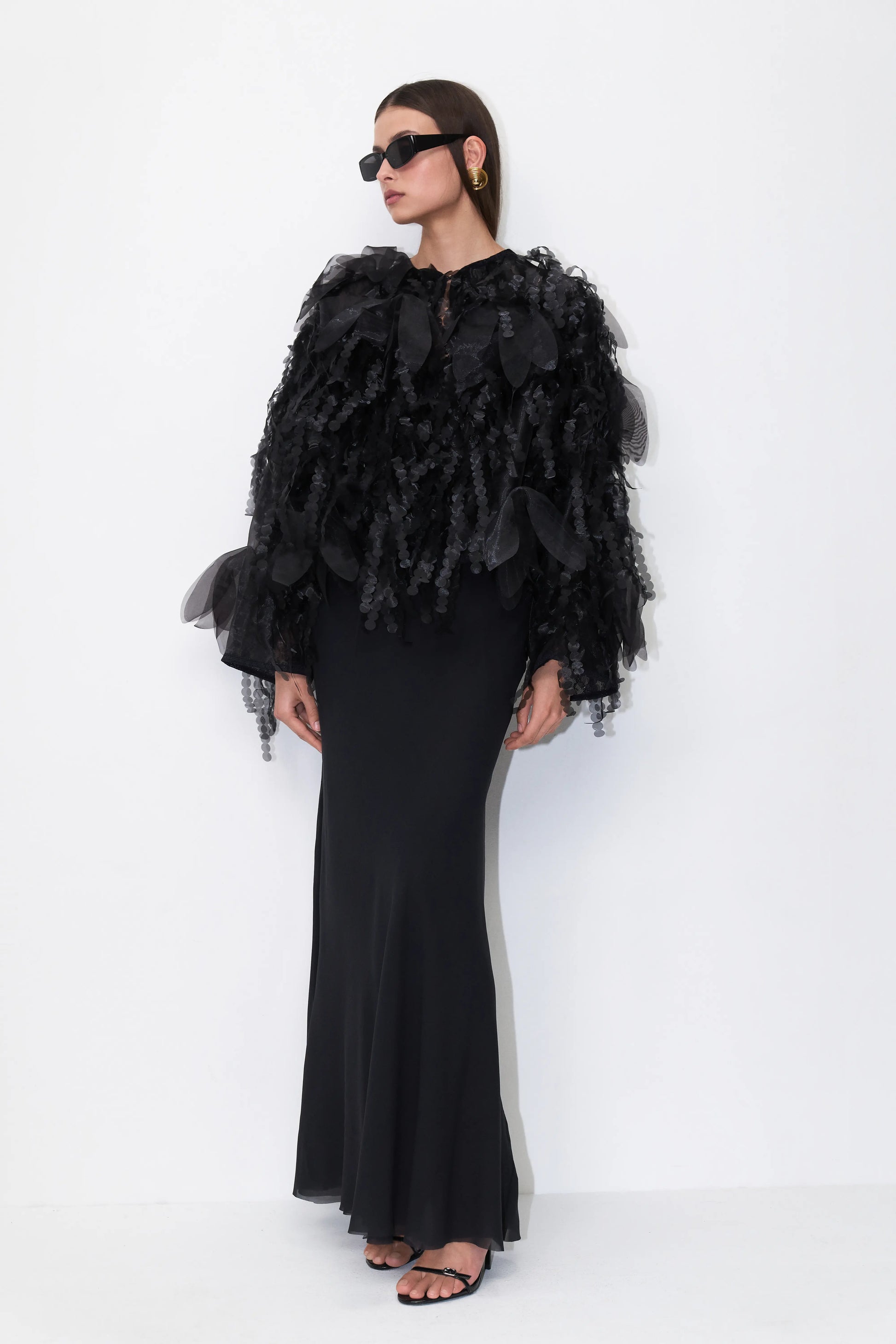Fluid Silk Skirt in Black