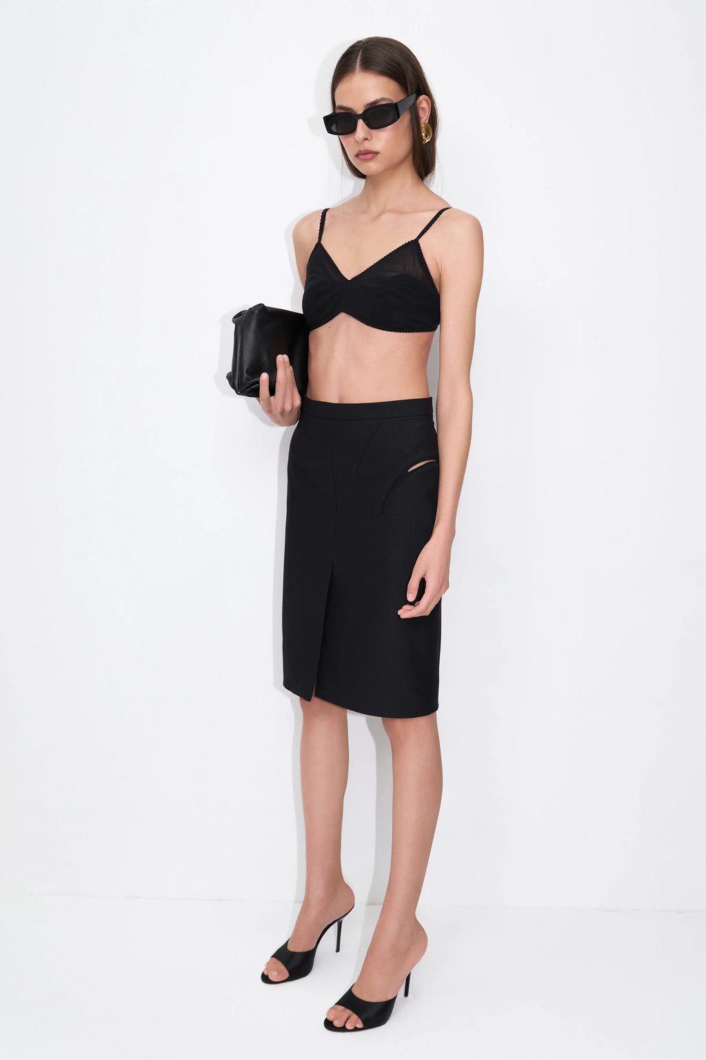Seamed Bra Top in Black