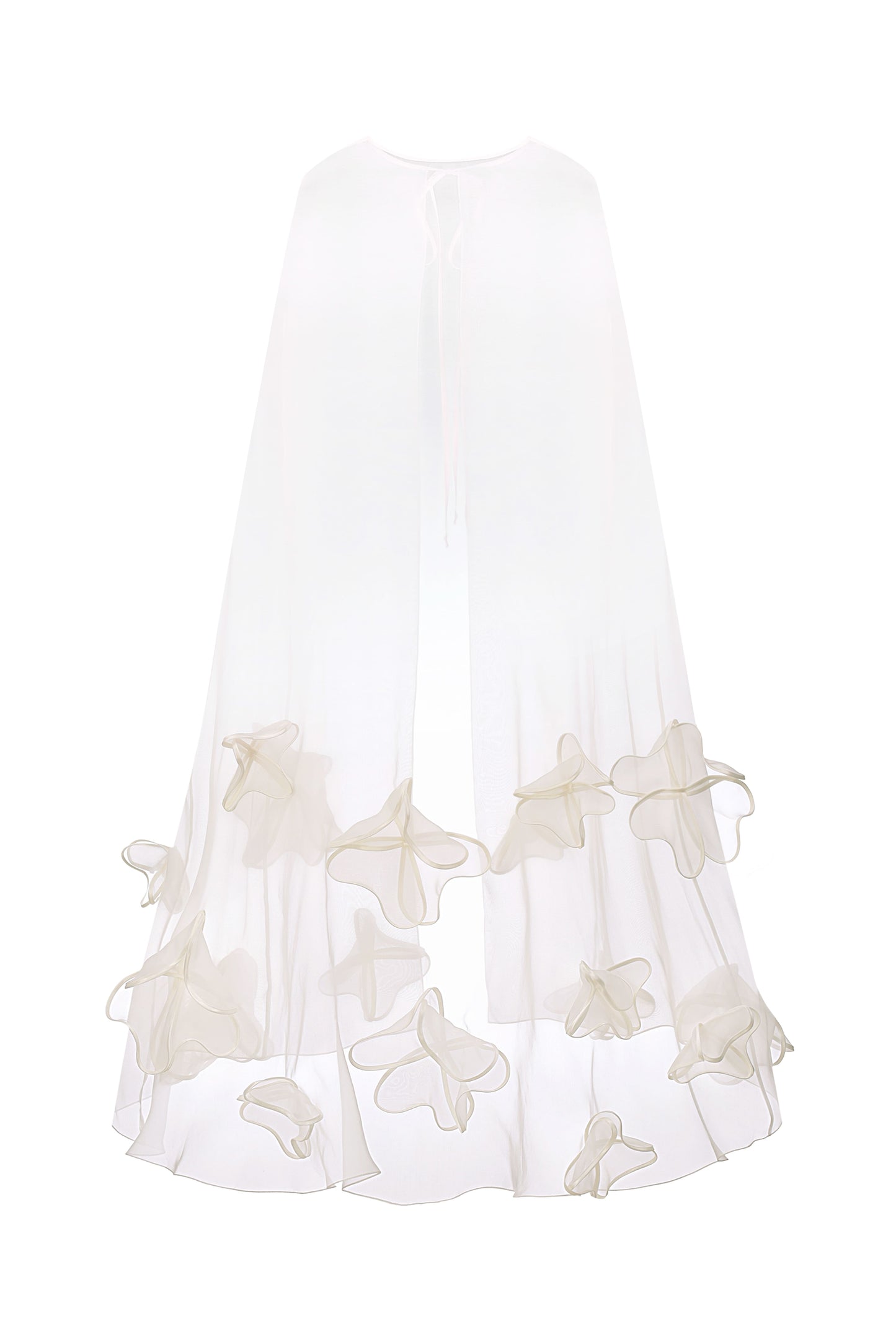 Cape with Handmade Floral Decorative Elements