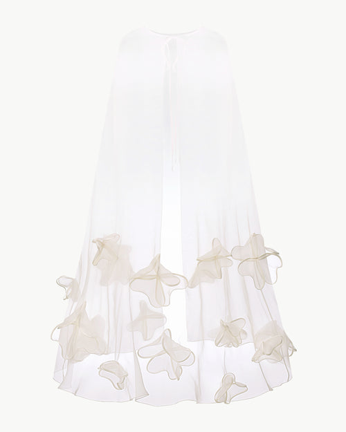 Cape with Handmade Floral Decorative Elements