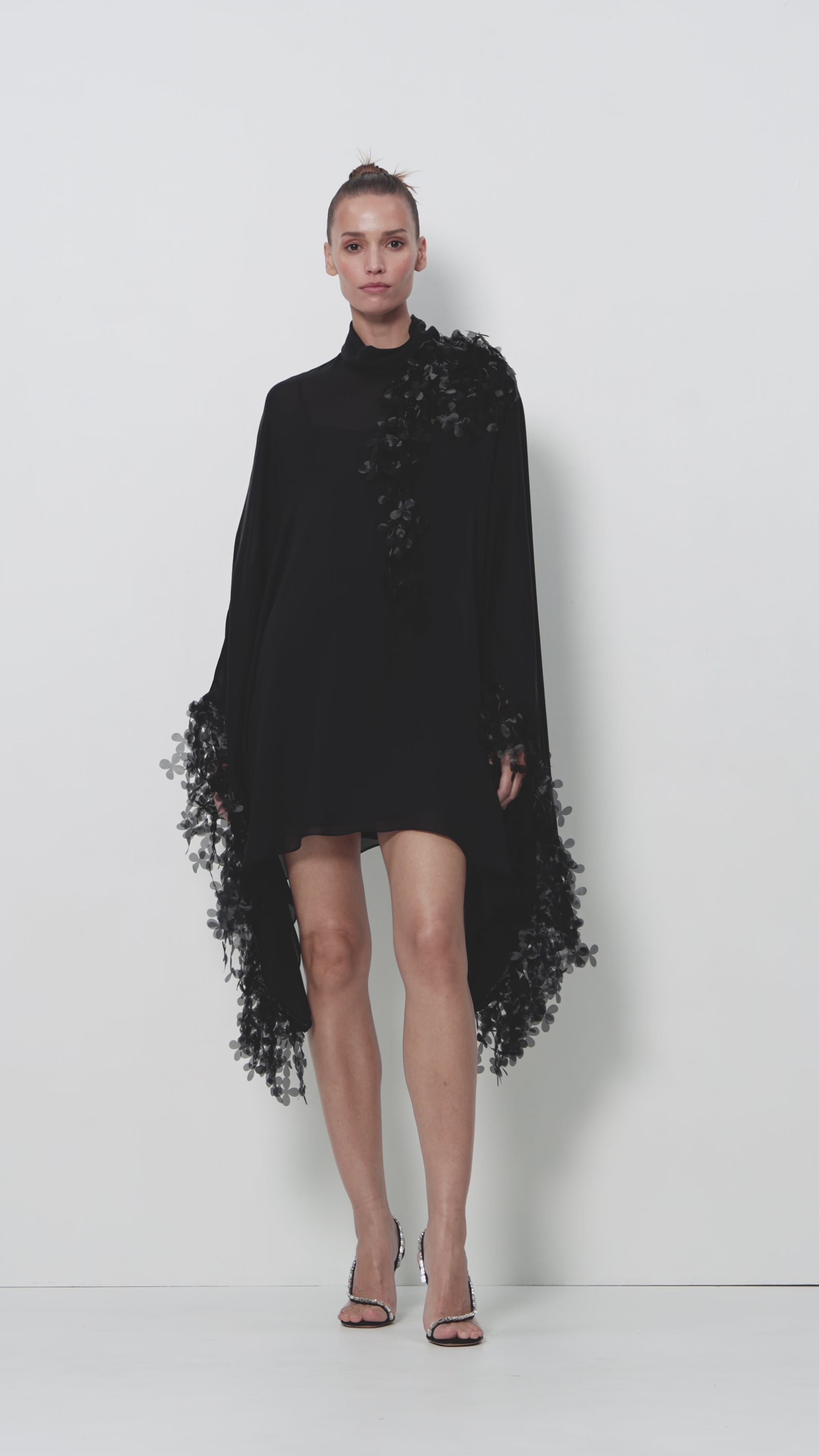 Two-Piece Slip Dress with Silk Floral Cape | Spring/Summer 2026