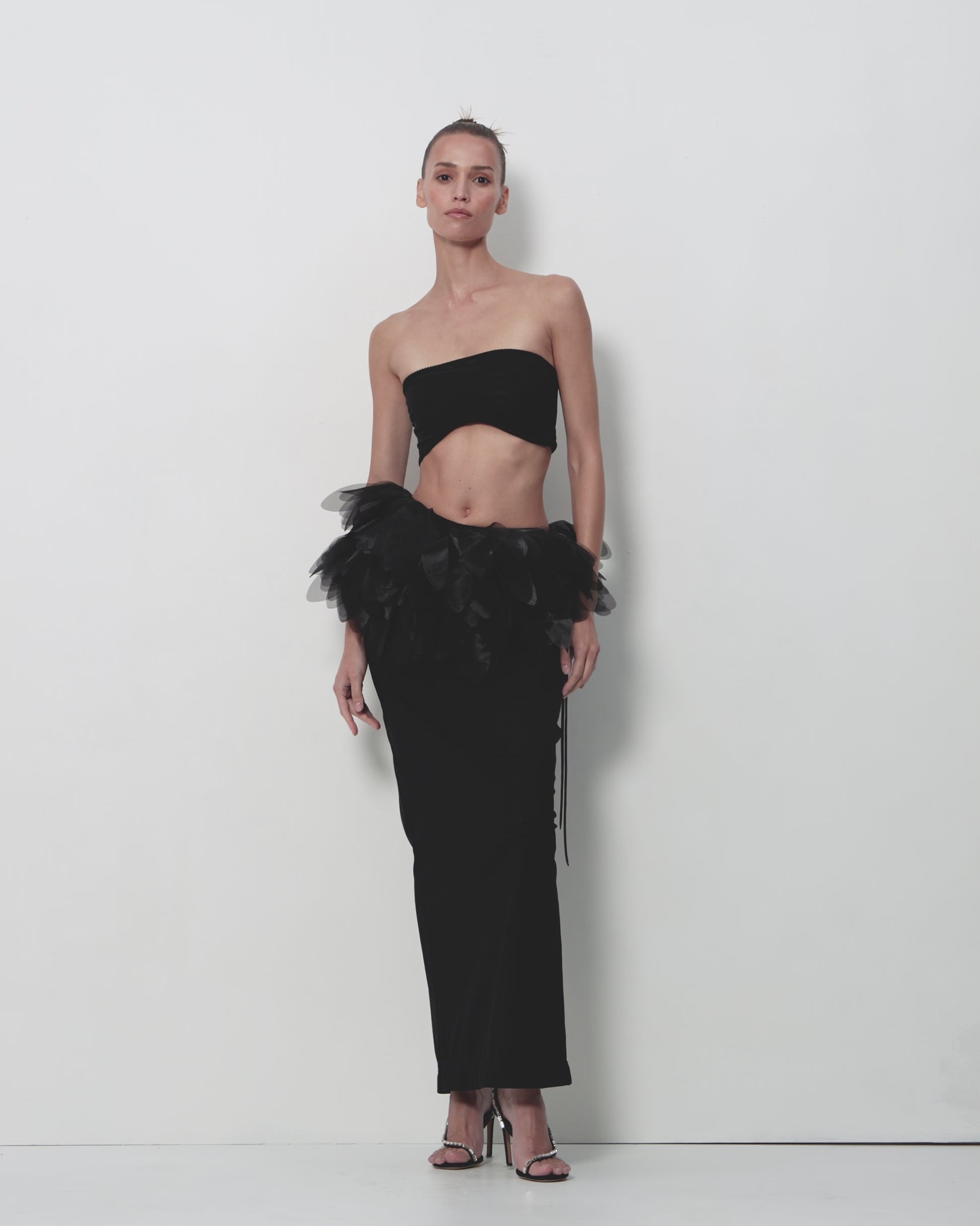 Clean-Line Bandeau Top in Black