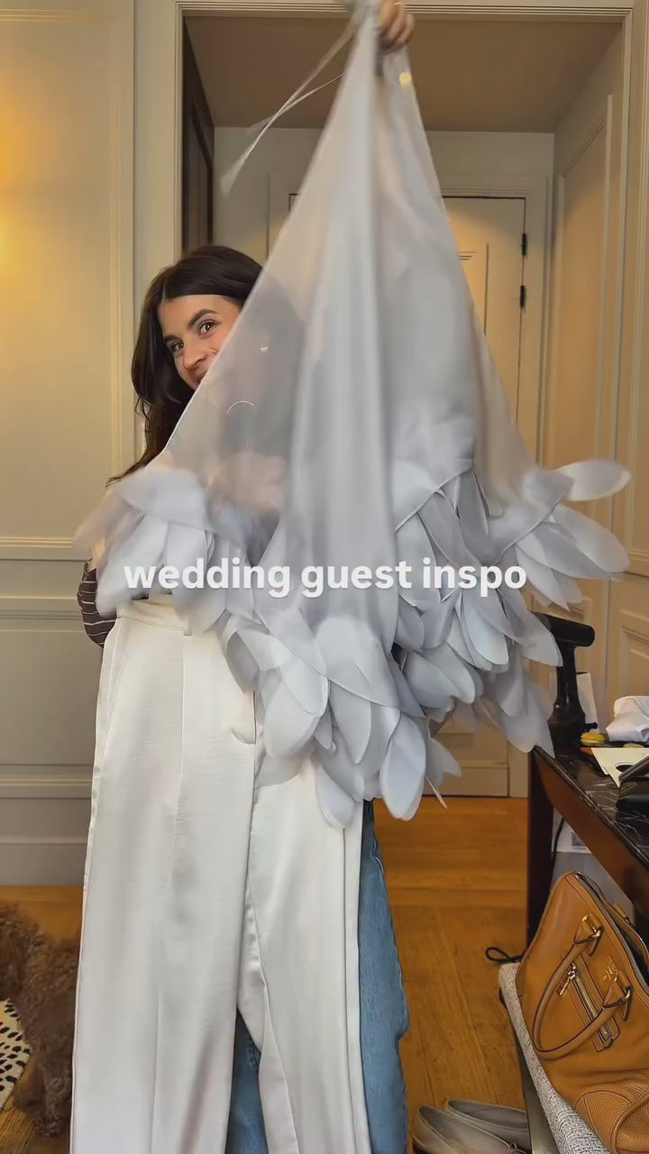Sheer Floral Cape in Gray