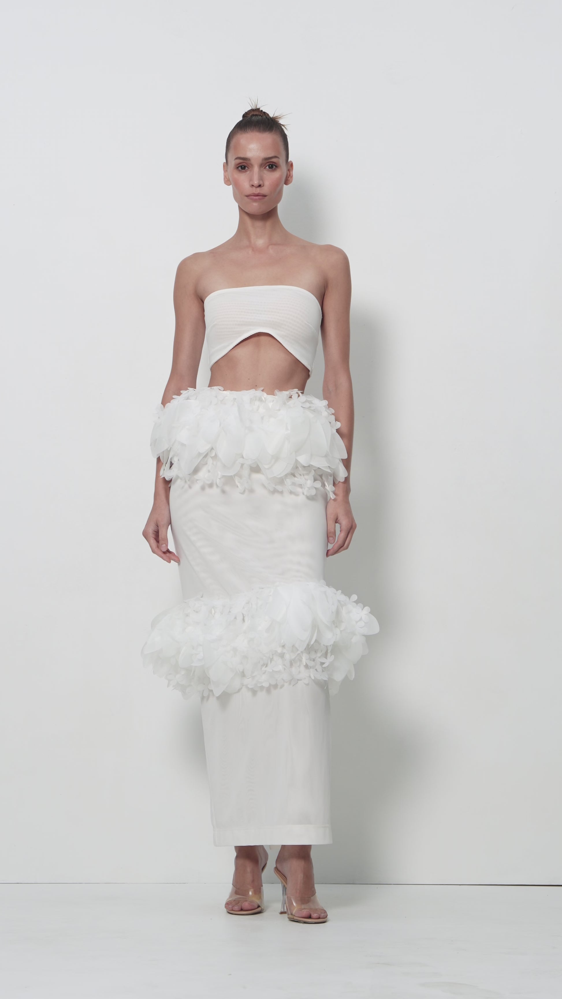 Clean-Line Bandeau Top in Ivory