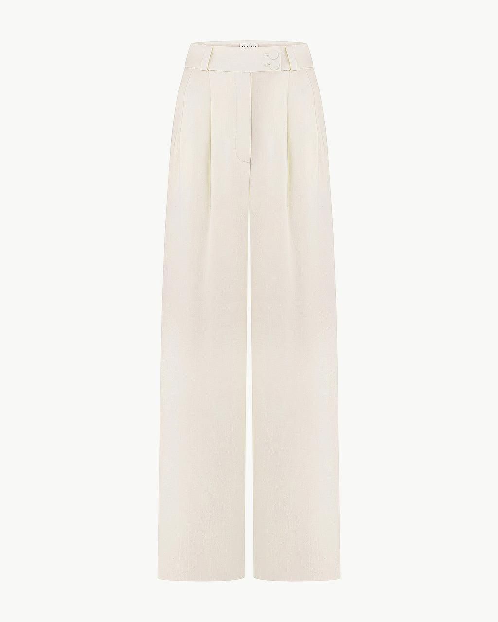 Wide-Leg High-Waisted Trousers in Milk