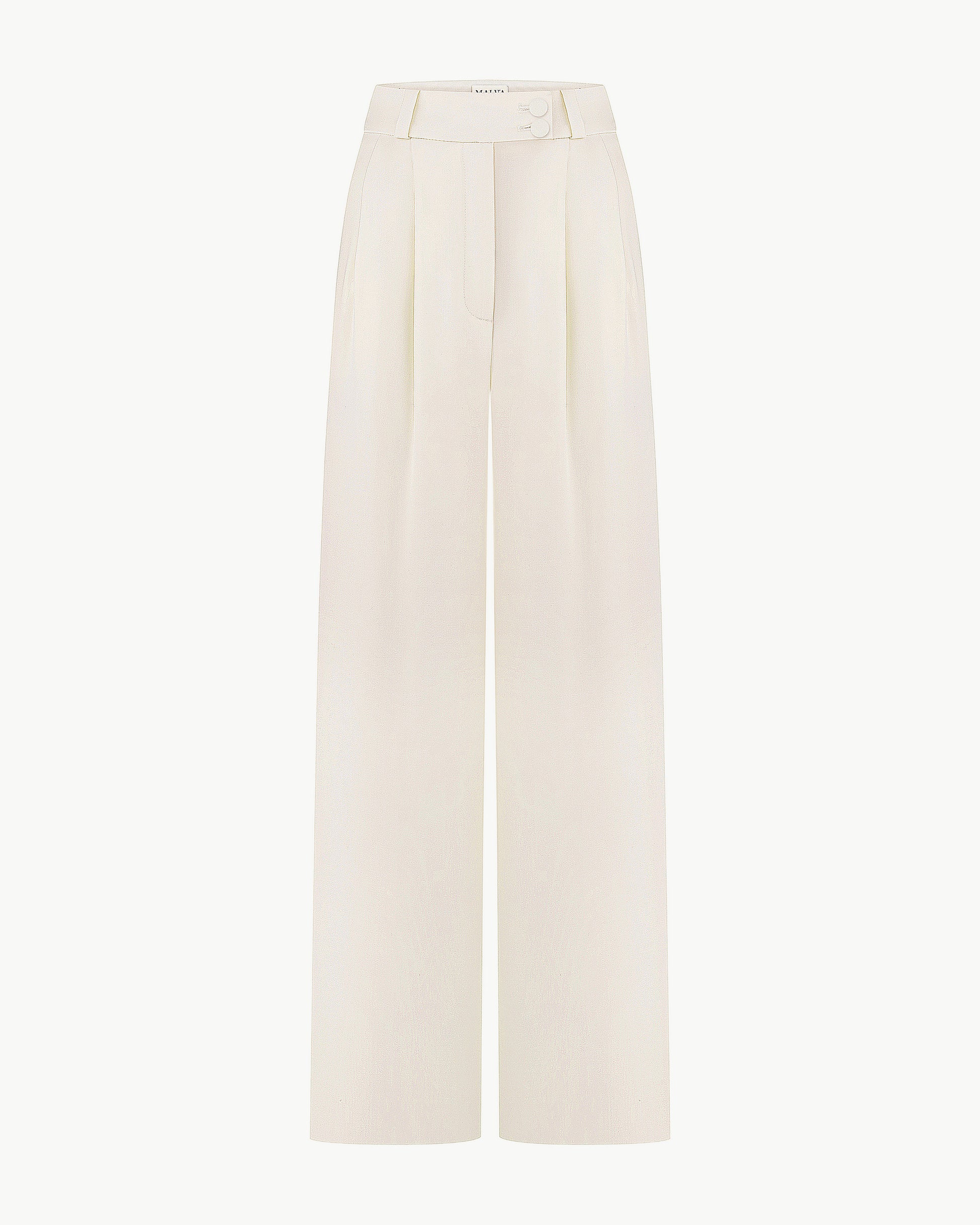 Wide-Leg High-Waisted Trousers in Milk