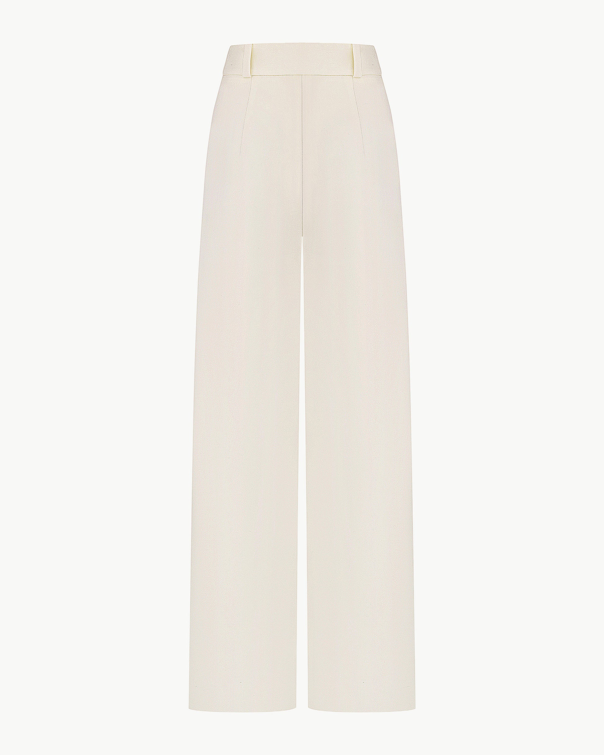 Wide-Leg High-Waisted Trousers in Milk