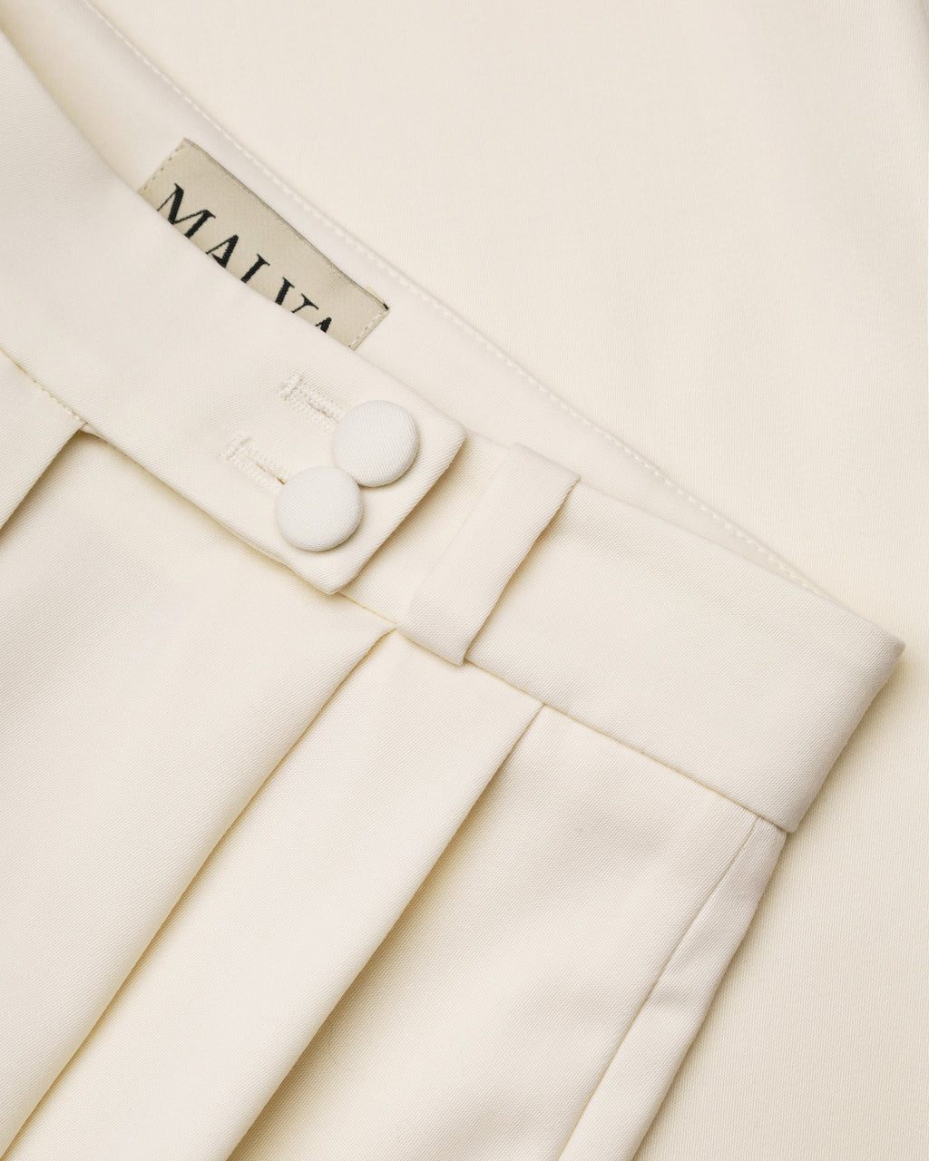Wide-Leg High-Waisted Trousers in Milk