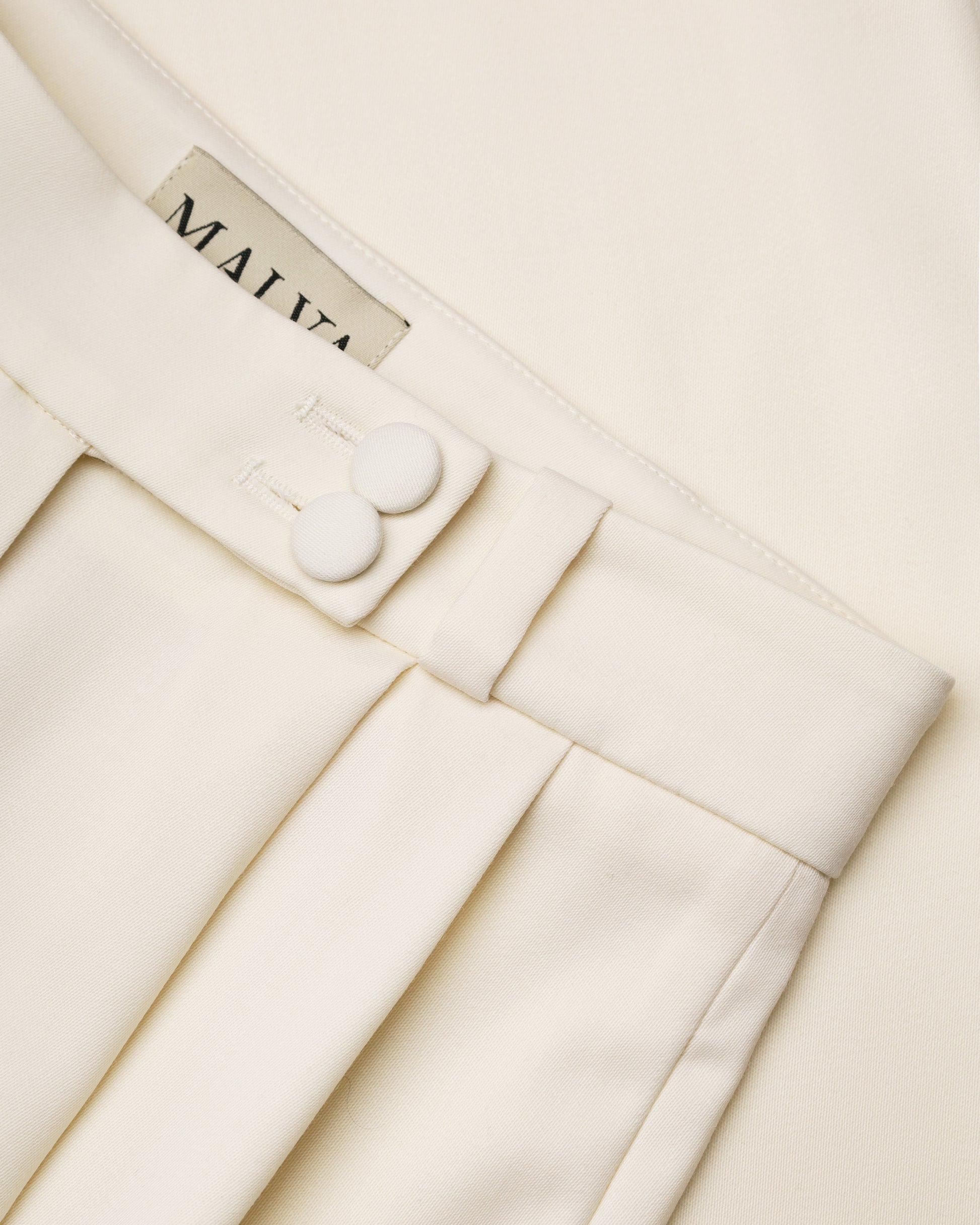 Wide-Leg High-Waisted Trousers in Milk