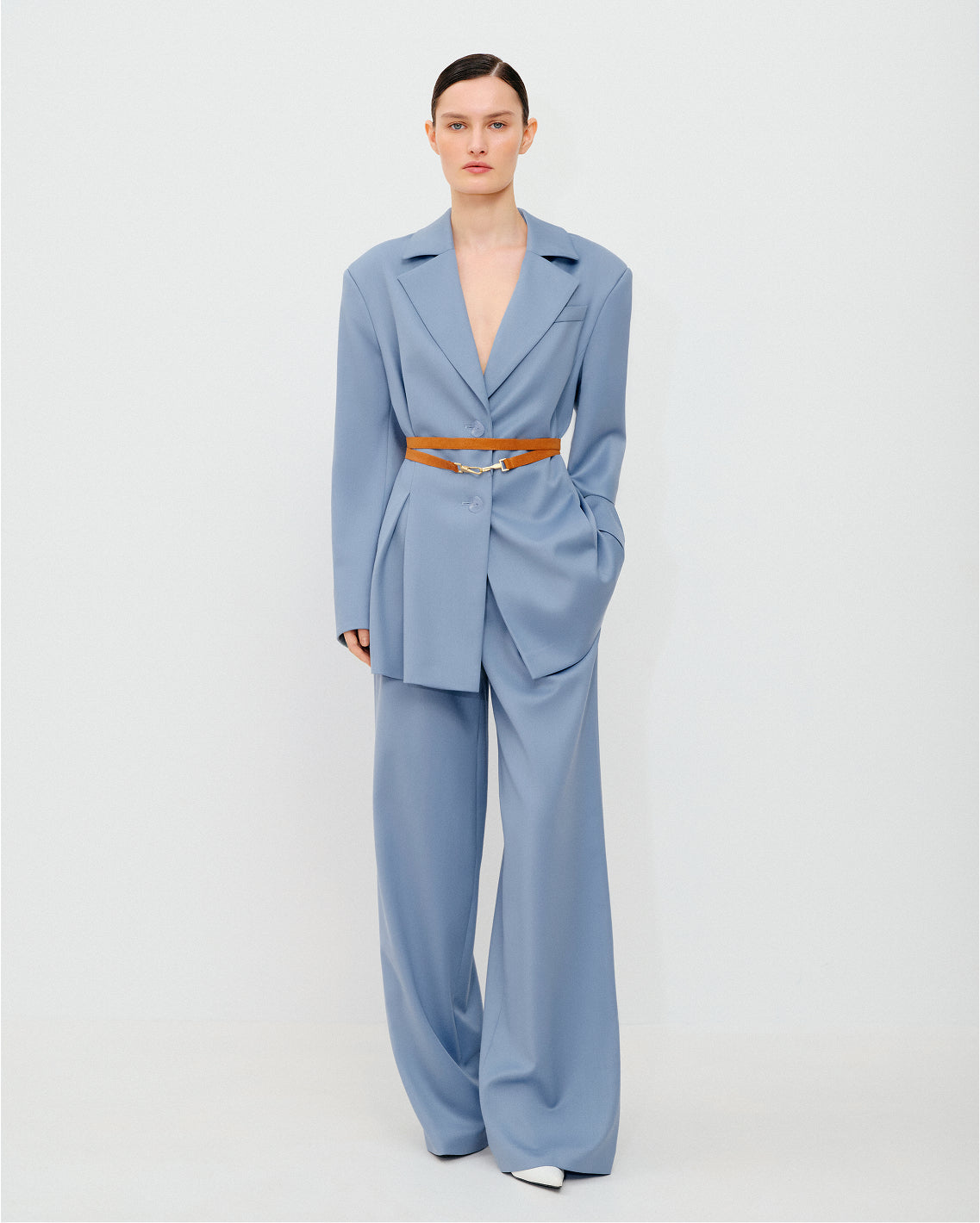 Wide-Leg High-Waisted Trousers