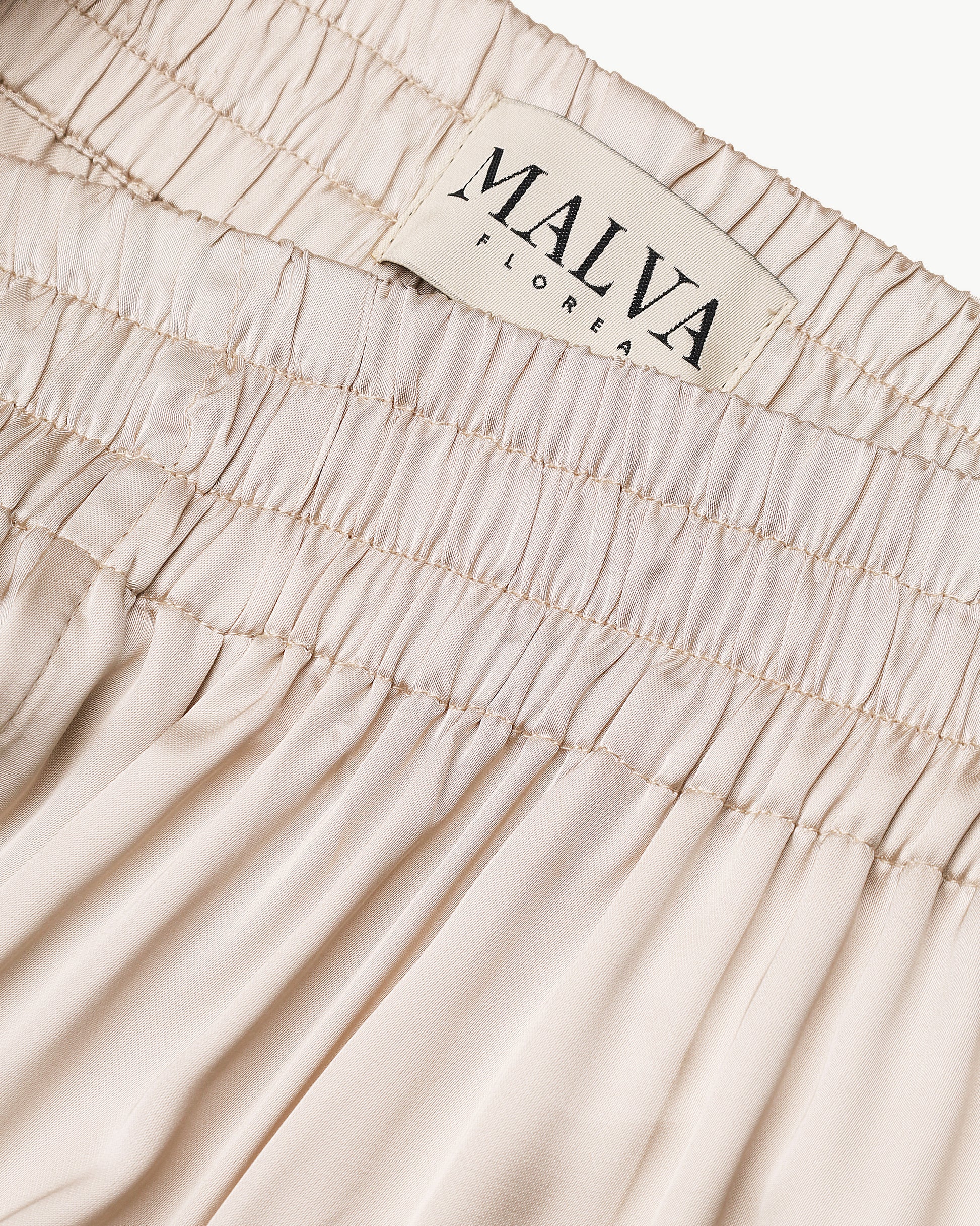 Elastic Waist Pants in Champagne Color