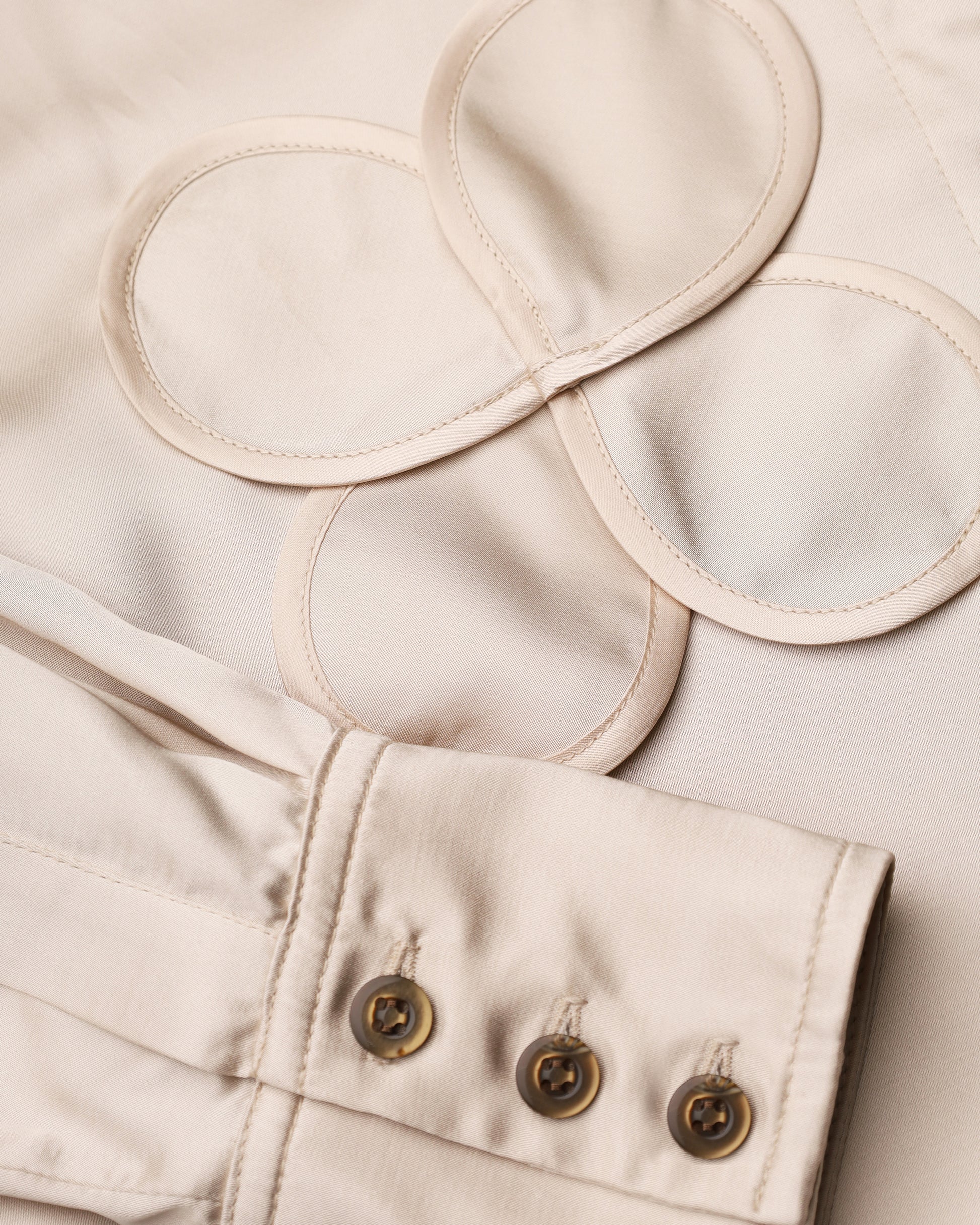 Shirt with Handmade Decorative Elements in Champagne