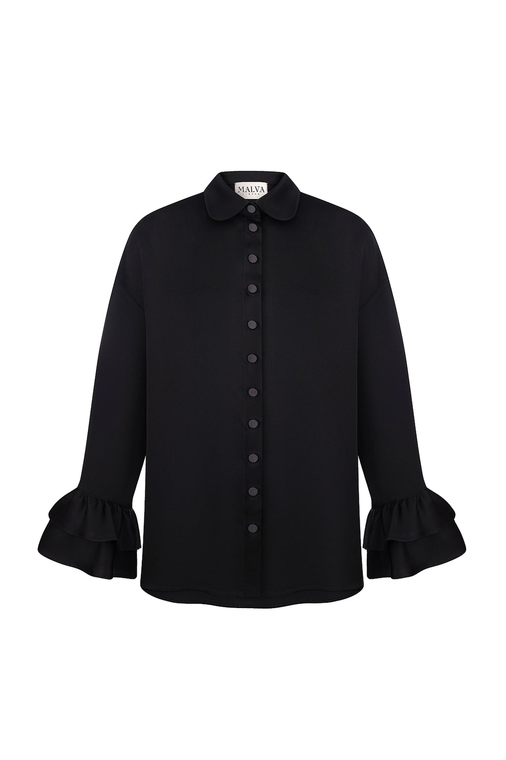Shirt with handcrafted crochet collar