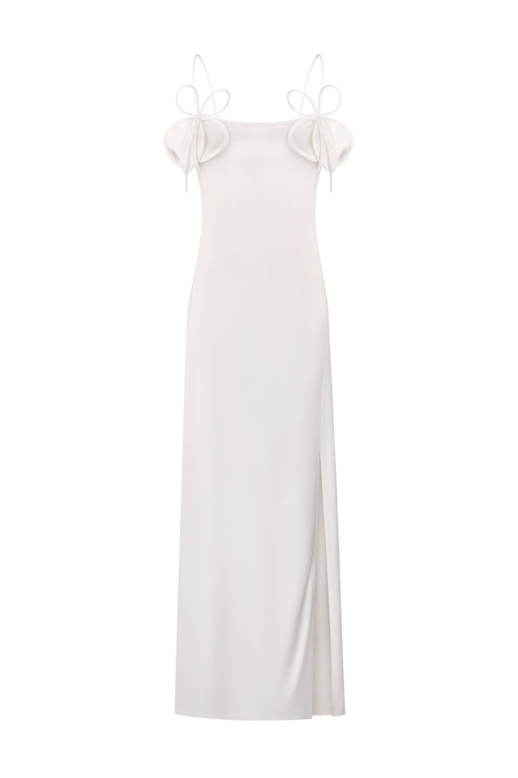 Maxi Dress with Straps in Pearl Color