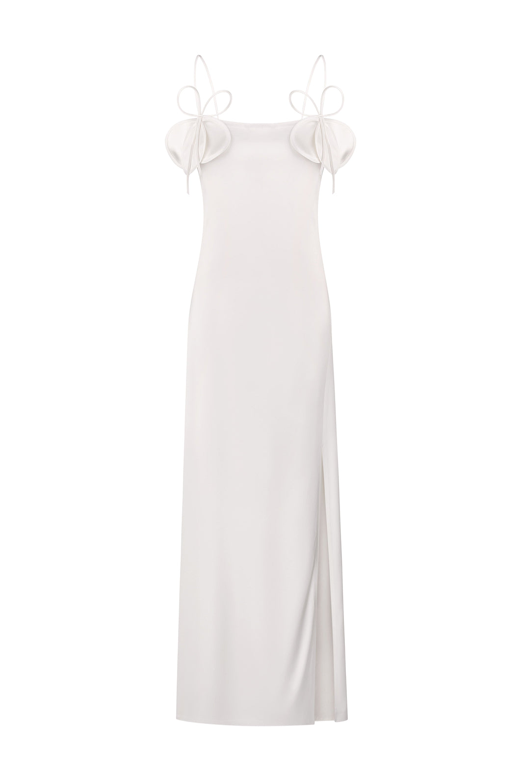 Maxi Dress with Straps in Pearl Color
