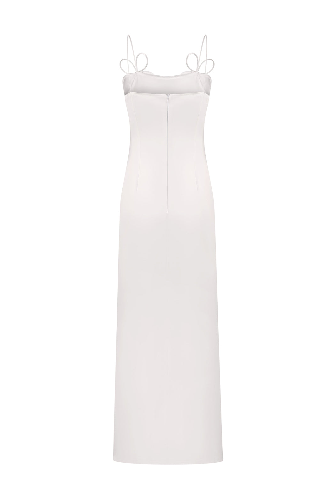 Maxi Dress with Straps in Pearl Color