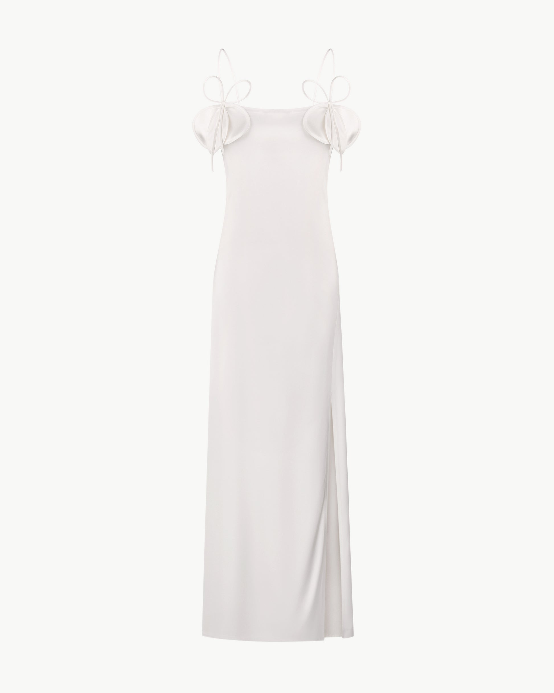 Maxi Dress with Straps in Pearl Color