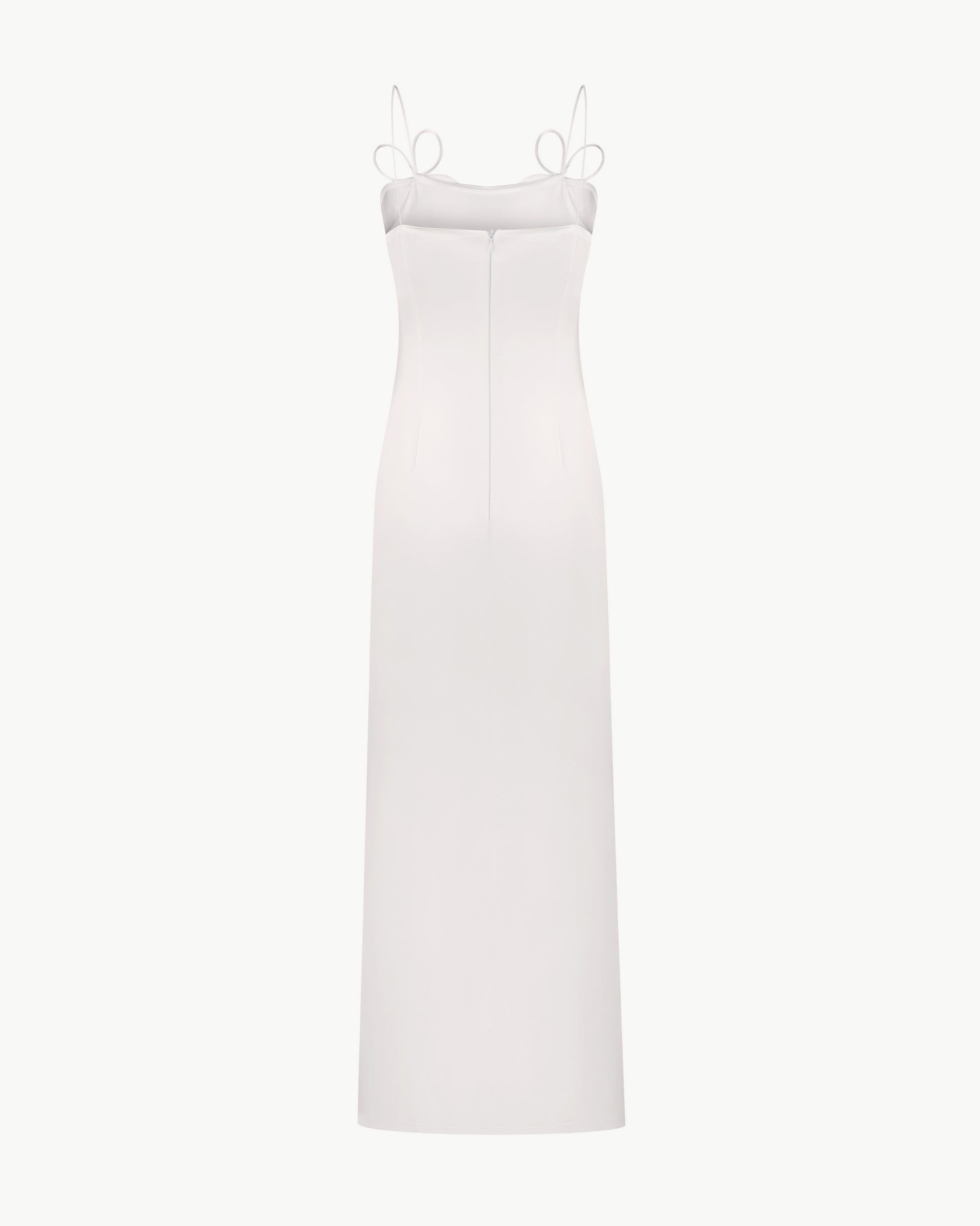 Maxi Dress with Straps in Pearl Color