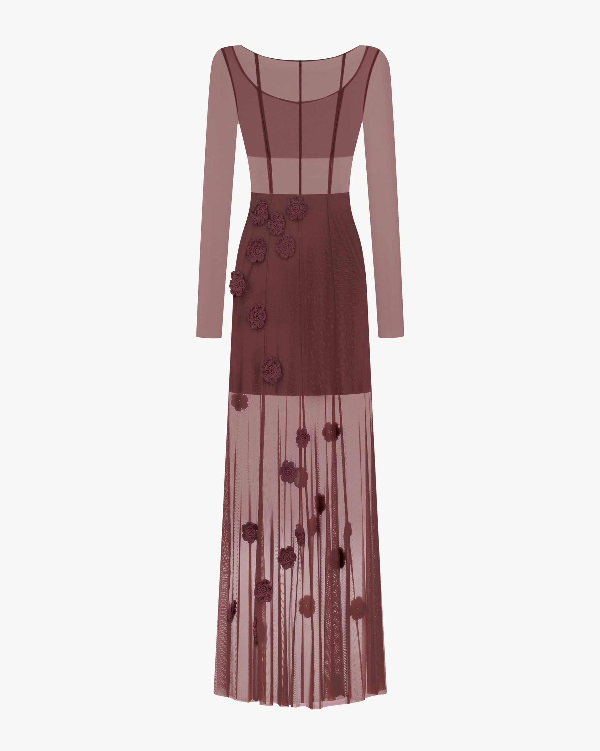 Maxi Mesh Dress with Crochet Details
