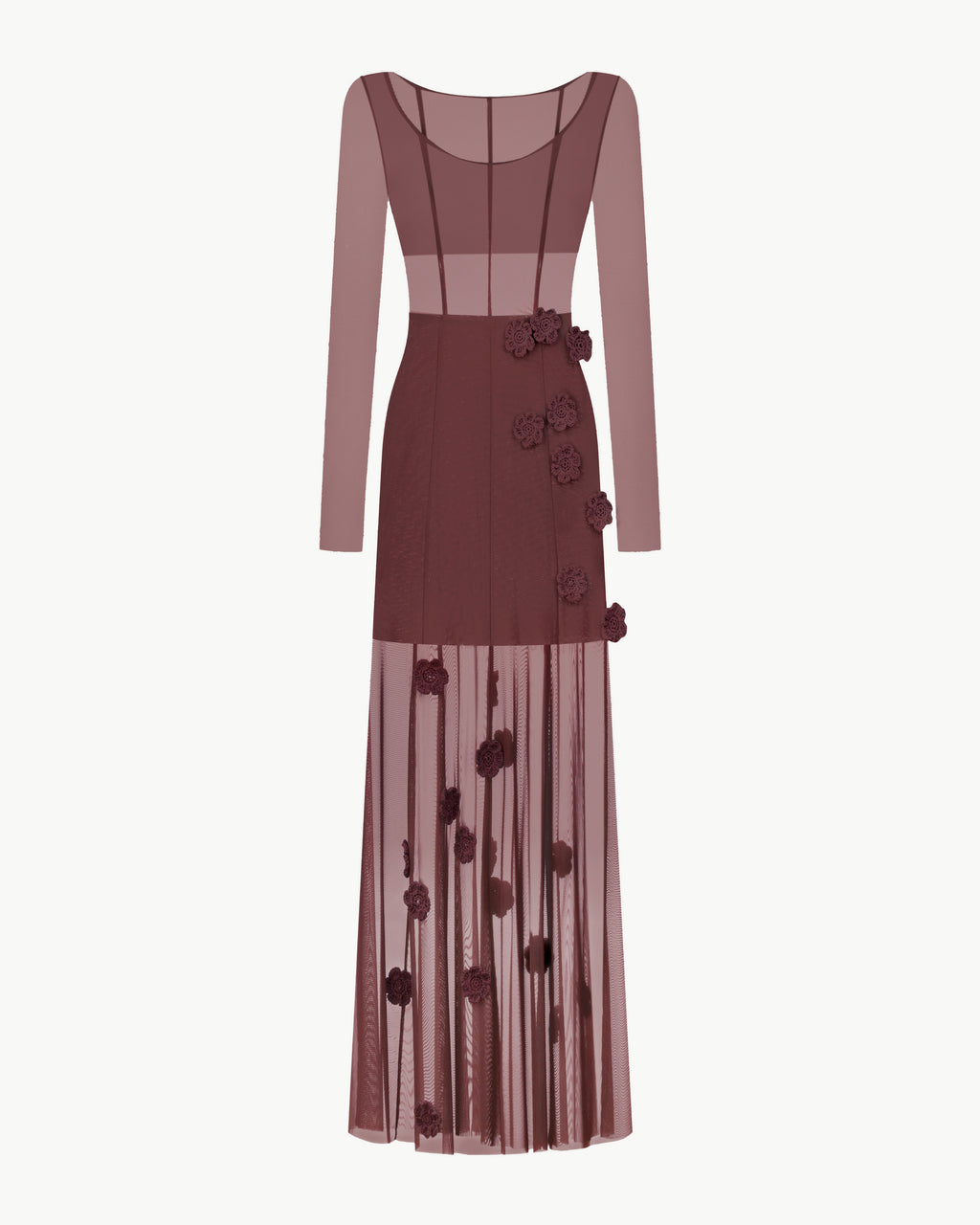 Maxi Mesh Dress with Crochet Details