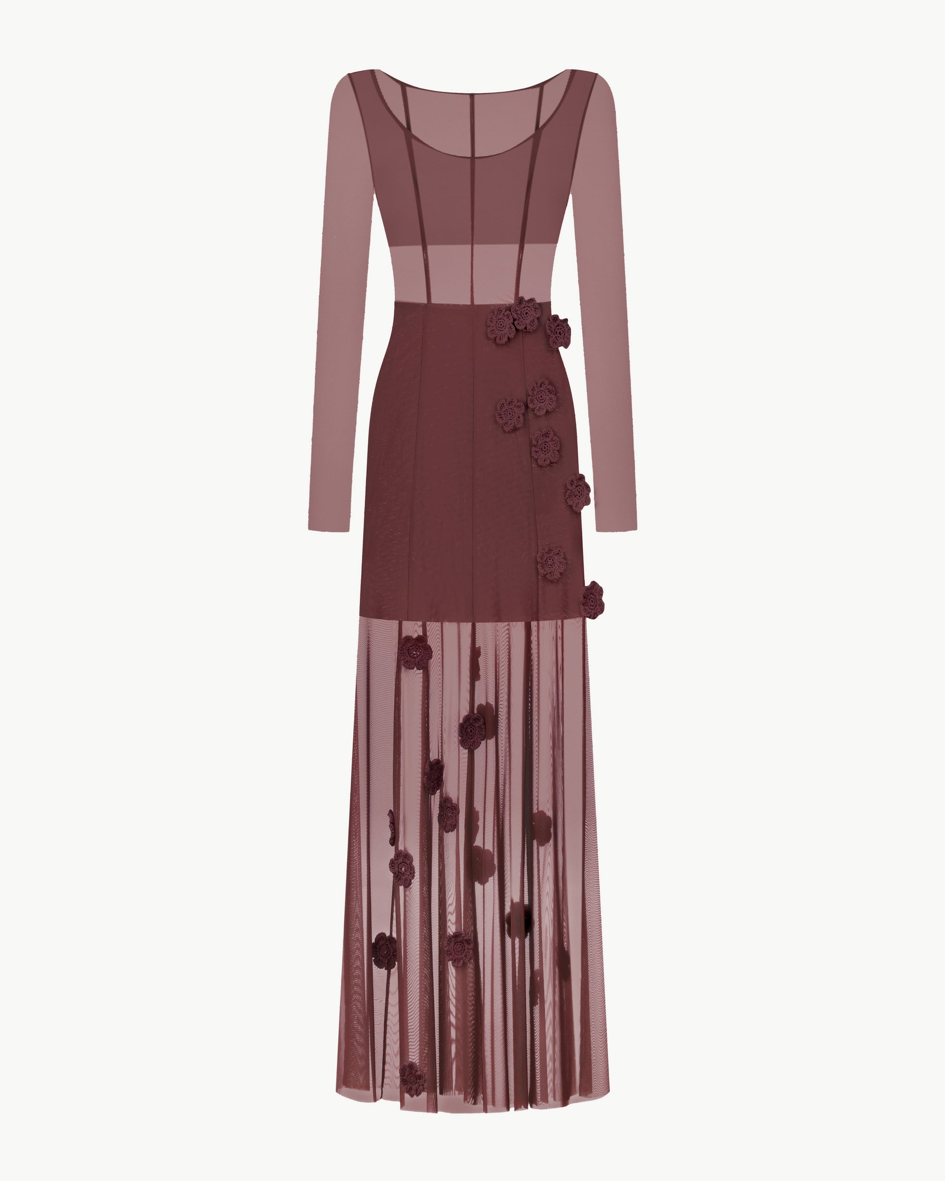 Maxi Mesh Dress with Crochet Details