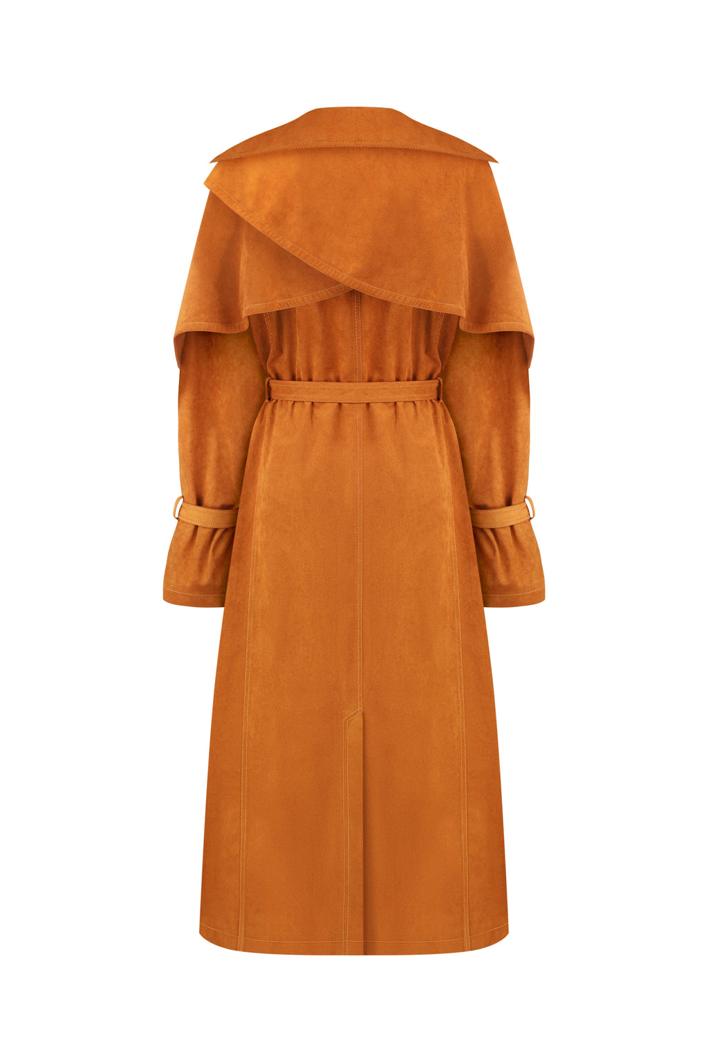 Terracotta Single-Breasted Trench with Belt