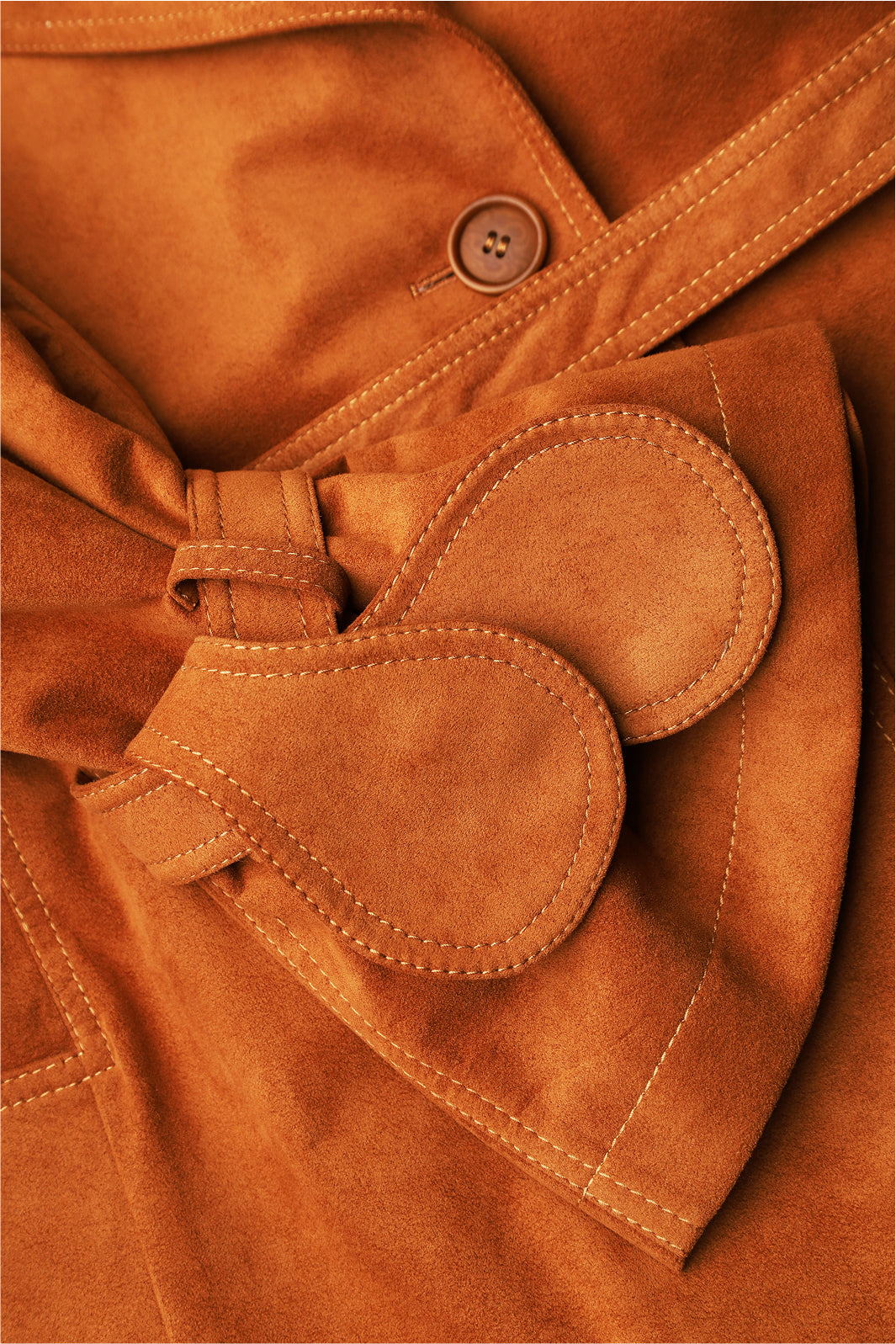 Terracotta Single-Breasted Trench with Belt