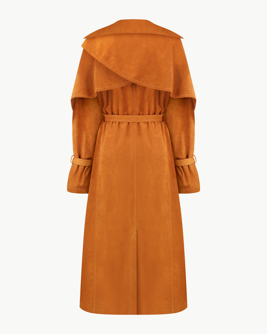 Terracotta Single-Breasted Trench with Belt