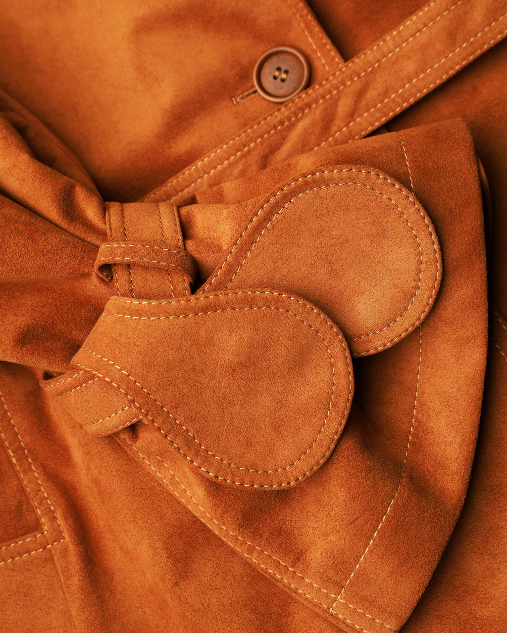 Terracotta Single-Breasted Trench with Belt